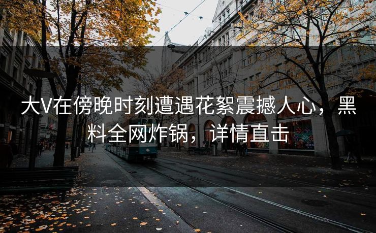 大V在傍晚时刻遭遇花絮震撼人心，黑料全网炸锅，详情直击