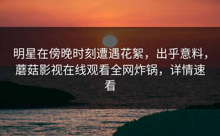 明星在傍晚时刻遭遇花絮，出乎意料，蘑菇影视在线观看全网炸锅，详情速看